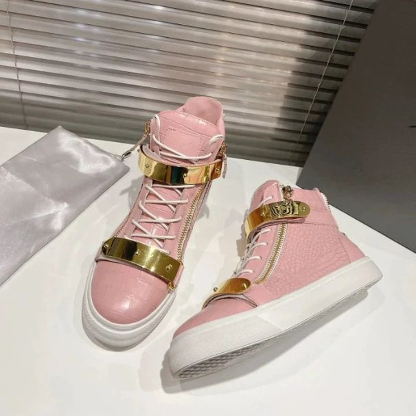 In Stock New Trendy Double Zipper High Top Shoes For Women Flat Round Toe Genuine Leather Lace-Up Metal Sports Casual_vogvips.com
