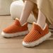 Autumn Winter Cotton Slippers For Women With Heel, Thick Soft Sole, Indoor Home Warm Maternity Shoes, Full Coverage_vogvips.com