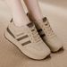 Foreign Trade Cross-border Plus-size Women's Leather Sneakers, Versatile For Spring And Autumn 2026, Running Flat-soled_vogvips.com