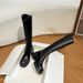 White 2023 Autumn Winter New V-Cut High Heel Over-the-Knee Long Thick Sole Stretch Riding Boots For Women_vogvips.com