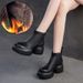 Shanghai Jiesu 2024 Winter New Fleece-Lined Warm Thick-Soled Height-Increasing Short Boots Top Layer Cowhide Commuter_vogvips.com