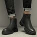 Glove Boots Trendy Men's Pure Black Mid-top Shoes Men's High-top Leather Shoes Heightening Chelsea Boots Men's Short Boots Leather Boots_vogvips.com
