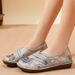 Singles New Spring And Autumn Ethnic Style Casual Linen Embroidered Cloth Shallow Mouth One Step Stepping Women's_vogvips.com