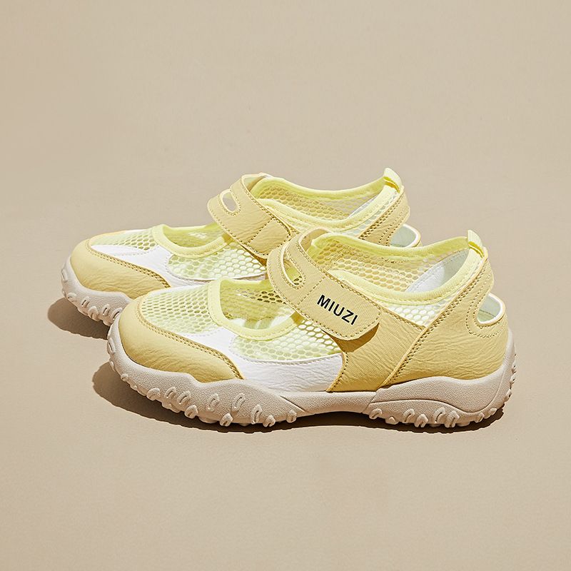 Inner Heightening Shoes Velcro Dad Shoes Female Student Casual Shoes Mesh Breathable_vogvips.com