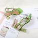 2024 New Shoes Fashion Woven Metal Chain Square Head High Transparent Thick Heel Women's Sandals_vogvips.com