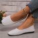 New Plus Size Korean Version Round Headed Bottomed Lazy Single Shoes For Women, Fly Woven Breathable Flat Heel, Shallow_vogvips.com