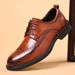 Casual Genuine Cowhide Soft Leather Business Brogue Carved British Style Groom Wedding Shoes Men's Trendy_vogvips.com