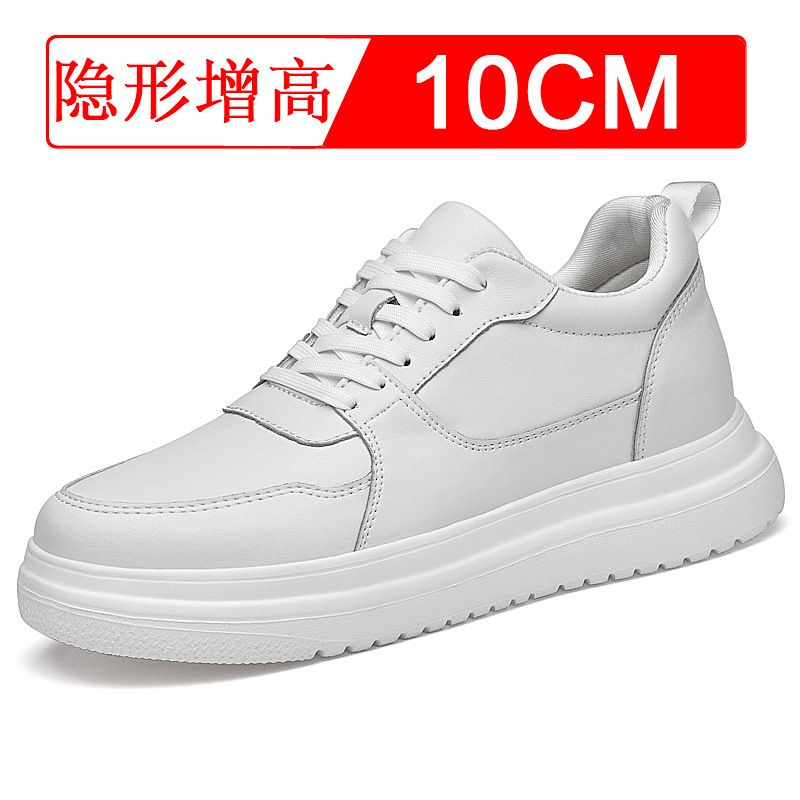 Elevator Height Increase Sneakers For Men 10cm Sports Casual Invisible Inner Heightening 8cm White Shoes_vogvips.com
