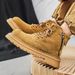 Men's Martin High Top Autumn Winter New Side Zipper Yellow British Style Work Boots Suede Xuheng 6 Seasons_vogvips.com