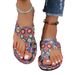 Women’s Shoes Large Size Ethnic Style Flat Toe Slippers For Women New Breathable Printed Roman Style Slippers_vogvips.com