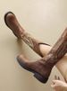 Embroidered Brown Western Cowboy Boots For Women, Melard Long High Tube 2025 New Knight Boots, Spring And Autumn_vogvips.com