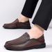Men's Casual Spring Sheepskin Soles, Soft Real Leather, One Foot Pedaling, Le Fu Shoes, Men's Versatile_vogvips.com