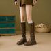 Melard Long For Women 2025 Autumn Winter Over-the-Knee Knight Thick Sole Wrinkled Brown Boots_vogvips.com