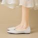 Rhinestone Single Shoes Female Flat Autumn With Skirt One Pedal Fairy Wind Beanie Shoes Large Size_vogvips.com