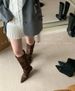 Fashionable 2025 Autumn Winter Thin Strap Pointed Toe Suede Stiletto Over-the-Knee High Heel Long Boots Women's Shoes_vogvips.com
