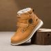 Children's Fleece-Lined Martin Boots Warm Non-Slip Soft Sole Cotton Boys Girls Casual Shoes Winter Style_vogvips.com