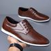 Leather men's summer breathable loafers men's shoes_vogvips.com