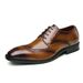 Euro Step 2025 Business Carved Brogue British Genuine Leather Formal Men's Lace-up Derby Shoes Pointed Toe Oxford_vogvips.com