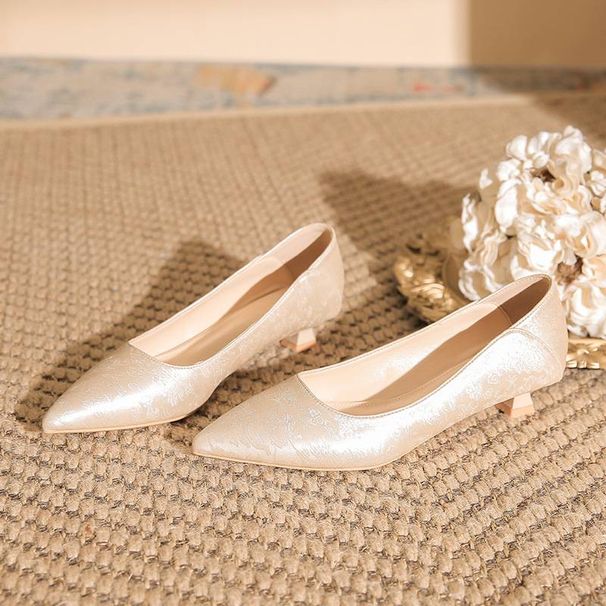 Women's Shoes Casual Business Wedding Party Cheongsam Champagne Pointed High Heels Women's Horse Face Skirt Shoes Wedding Shoes Women_vogvips.com