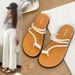 Summer New Women's Fashion Versatile Cross Toe Slip-On Non-Slip Bathroom Shower Outdoor Beach Sandals_vogvips.com