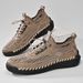 Casual Large Size Trendy Handmade Cowhide Mesh Breathable Men's Leather Shoes_vogvips.com