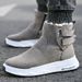 Men's High-Top Winter Boots With Fur Lining, Thick Sole Snow Boots For Men, Fashionable Buckle Design, Warm & Comfortable Casual Shoes_vogvips.com