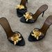 Spring/Summer Ultra High Heel Sandals - Metallic Flower Stiletto Open-Toe Mules For Women, Elegant & Sexy_vogvips.com