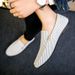 Men's Leather Shoes White Flat Stripe Male Casual Shoe 2025 Trend Common Retro Classic Original Summer Sale Low Price_vogvips.com