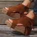 Large Size New Tassel Rivet Slope Fish Mouth Waterproof Platform Hollowed Out High Heel Women's Sandals_vogvips.com