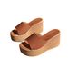 Women's Plus Size Open Toe Platform Sandals Thick Sole Wedge Heel Outdoor Sandals New_vogvips.com