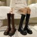 Z2023 Autumn Winter New Large Tube Plus Size Women, Thick Sole Brown Over-the-Knee Riding Boots For Petite Women_vogvips.com