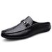 Half-drag Casual Men's Casual Shoes Service Men's Casual Leather Shoes Soft-soled Lazy Loafers_vogvips.com
