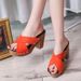 Summer Women Sandals Square High Heel Platform Flock Casual Rivet Pumps Peep Toe Female Elegant Ladies Shoes Zapatos De_vogvips.com