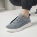 First Layer Pigskin Breathable Large Size Shoes Men's Elastic Free Shoelaces White Shoes Casual Loafers Round Head Board Shoes_vogvips.com