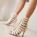 European And American Style Thin-heeled Lace-up Black Jazz Dance Peep-toe Sandals, Summer Open-toe Sexy High-heeled_vogvips.com