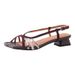 Retro Color-blocked Open-toe Fish-mouth Sandals For Women, 2025 Summer New Style, Chunky Heel, Woven Thin Strap,_vogvips.com