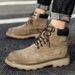 Casual Men's Cotton Boots, Velvet Warm Mid-top Shoes, Men's Martin Boots, Short Boots, Breathable Non-slip Boots_vogvips.com