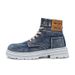 Men's Shoes Large Size 48 Men's Shoes New High Top Sneakers Denim Casual Versatile Workwear Martin Trendy Shoes_vogvips.com