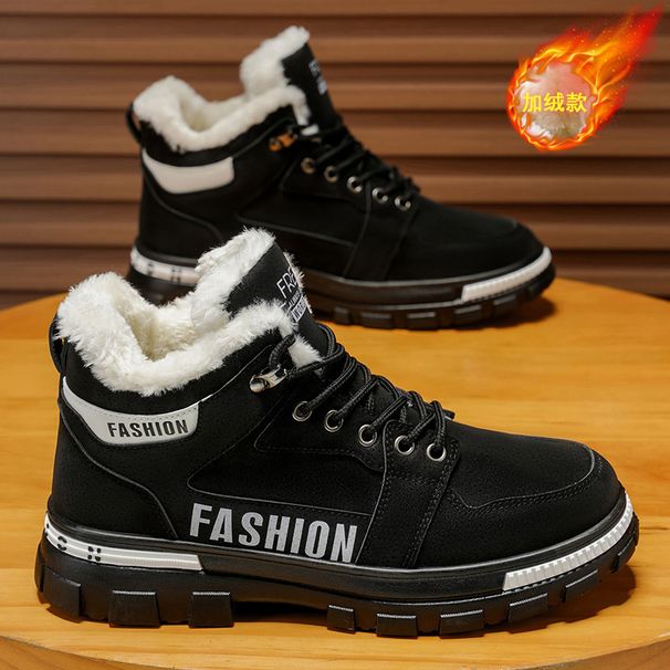 Winter Fleece-Lined Martin Boots For Men, High-Top Work Shoes, Thick Sole, Slip-Resistant, Wear-Resistant, Thickened War_vogvips.com