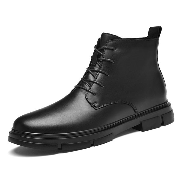 Men's Martin Boots Outdoor Casual Leather Boots High-top Large-size Thermal Cotton Boots Top Layer Non-slip_vogvips.com