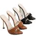 Snake Pattern Open-Toe Pointed High For Women European And American Cro-Border Fahion Thin Heel Sandal Heel_vogvips.com