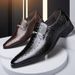 Crocodile Pattern Large Size New Business Formal Men's Leather Youth Versatile British Style Slip-On Casual Shoes_vogvips.com