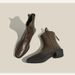 Internet Celebrity Style Asian Hot Girl~ Pointed Toe V-Cut Chunky Heel Wrinkled Western For Women Autumn Winter New_vogvips.com