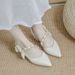 2026 Thick Heel Summer New Fashion French Single Shoes Versatile Temperament High Heels Bow Pointed_vogvips.com