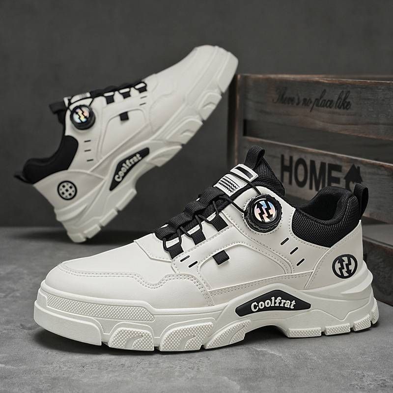 Autumn Men's Shoes 2025 Breathable Work Shoes Fashion Versatile Men's Thick Soled White Sneakers Sports Sneakers_vogvips.com