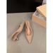 Elegant Pointed-toe Air Cushion Single 2025 New Spring French Niche High-heeled Shoes, Stiletto Heel Closed-toe Sandals_vogvips.com
