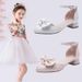 Summer White Closed Toe High-Heeled Shoes For Middle-Aged Older Children And Primary School Students_vogvips.com