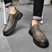 Men's Leather Dress Shoes For Autumn, Soft-Soled Casual Low-Cut Brogue Shoes, Business Shoes, Large Size 46, Suitable Fo_vogvips.com