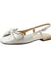 Fairy Style Square Toe Vintage Flat Bottom Low Heel Shoes Bow_vogvips.com