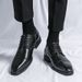 Cross-Border Plus Size Pointed Toe European And American Business Formal Leather Fashion Derby Wedding Men's Three-Toe_vogvips.com